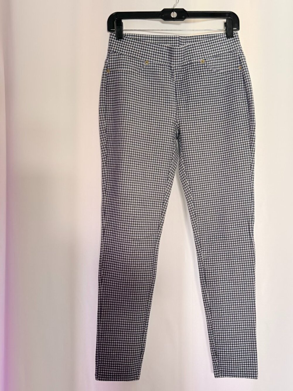 MICHAEL Michael Kors checkered pull-on pants. Navy Blue & white. Size S